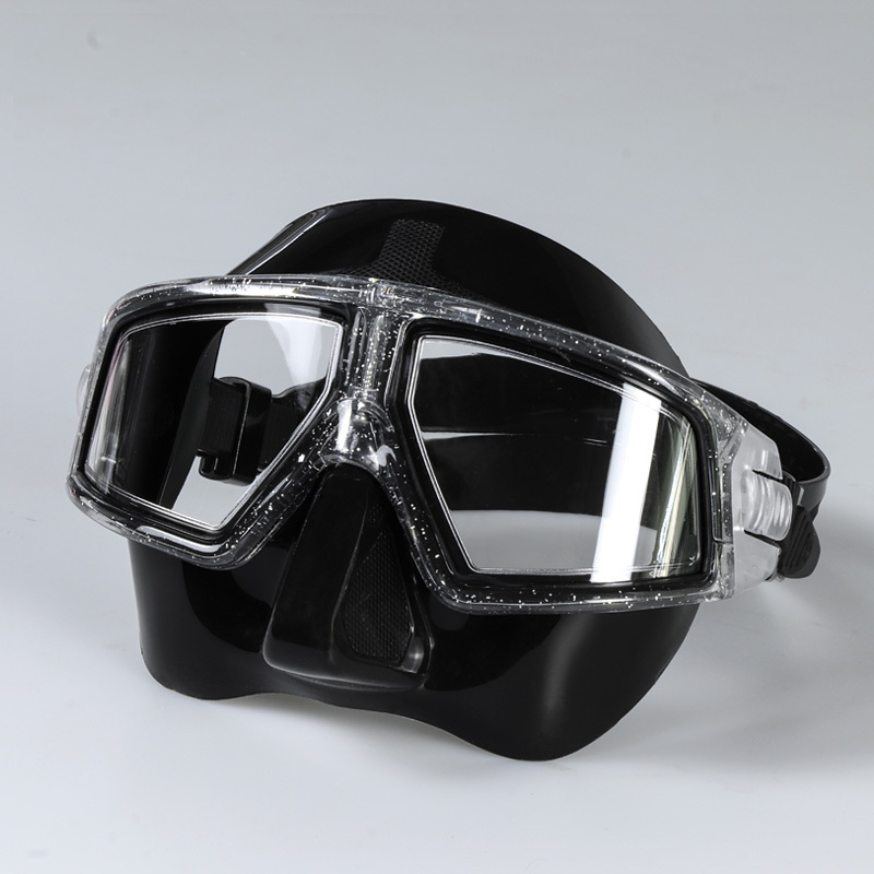 China Factory Supply Custom Diving Mask Scuba Diving Free Low Volume Black Silicone Mask Freediving Masks