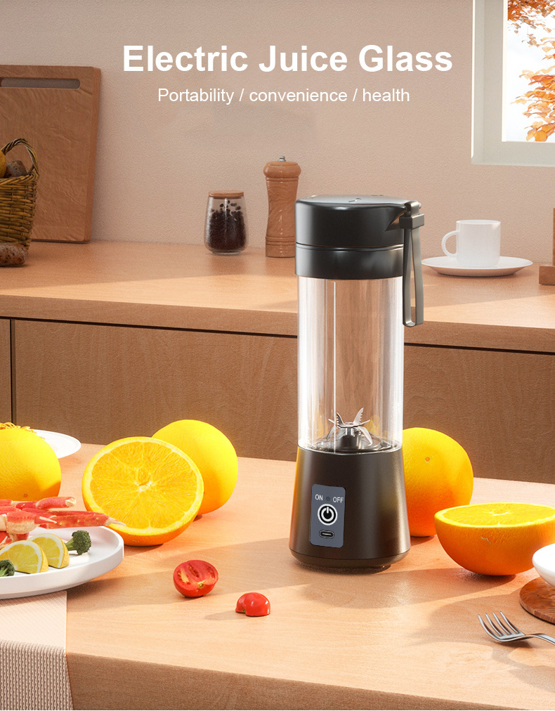 Factory 380ML usb recharge electric mini mixer juice machine smoothie fresh juicing bottle  blender portable blender