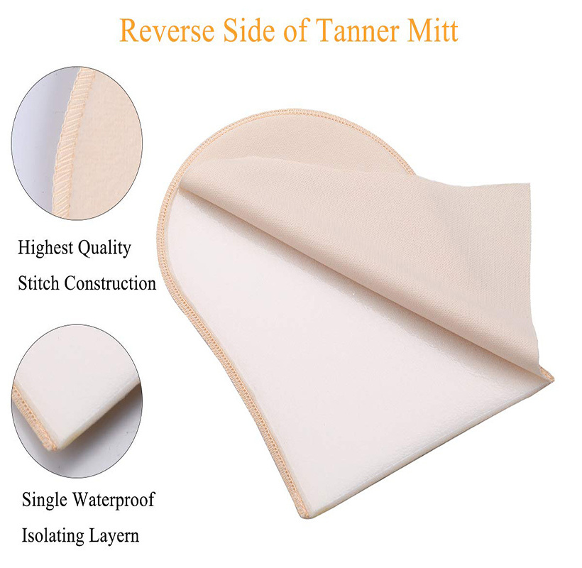 High Quality Soft Velour Velvet Self Applicator Cream-colored Fake Tan Accessories Glove Single Sided Tanning Mitt