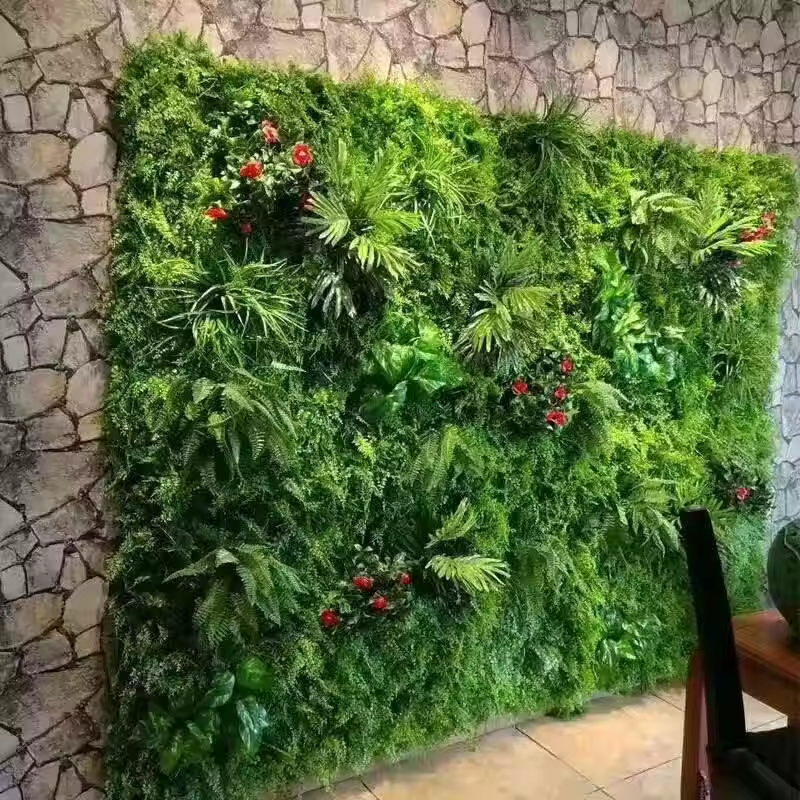 Custom Artificial Grass Synthetic Vertical Wall Panel 50cmX50cm Fake Grass For Outdoor Garden Indoor Home Ivy Wall Plants Decor