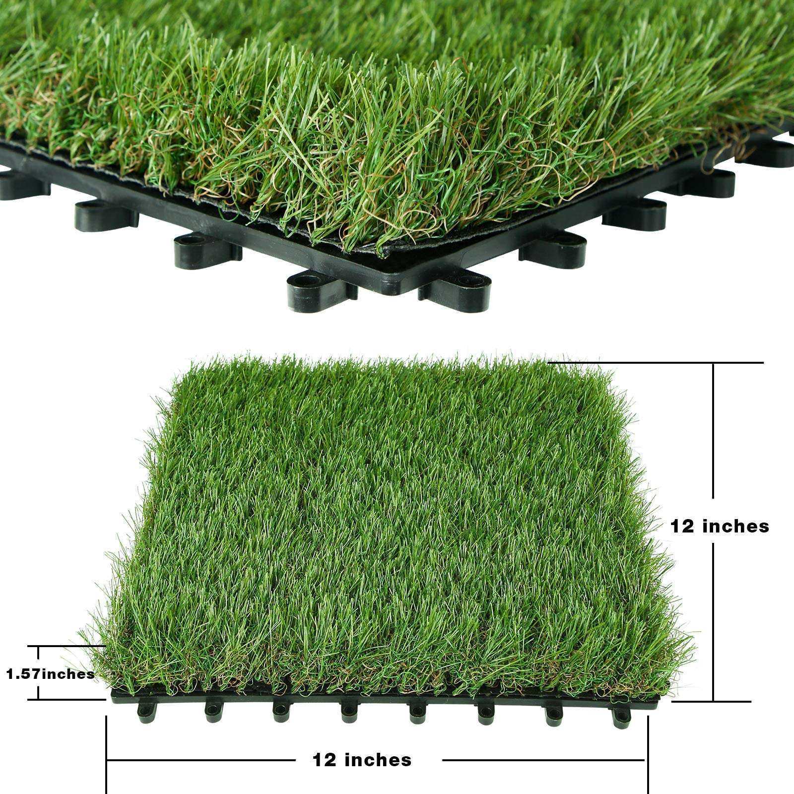 Shangpin 30*30cm Grass Turf Panel Puzzle Fake Grass With Upgrade Interlocking System Self-Draining Artificial Grass Tile