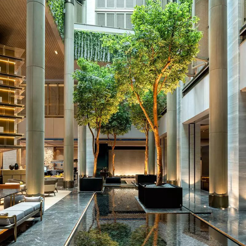 Look Natural Simulated Ficus Tree Hotel Mall Home Decor Indoor Large Fake Tree Lush Arboles Artificiales Banyan Tree