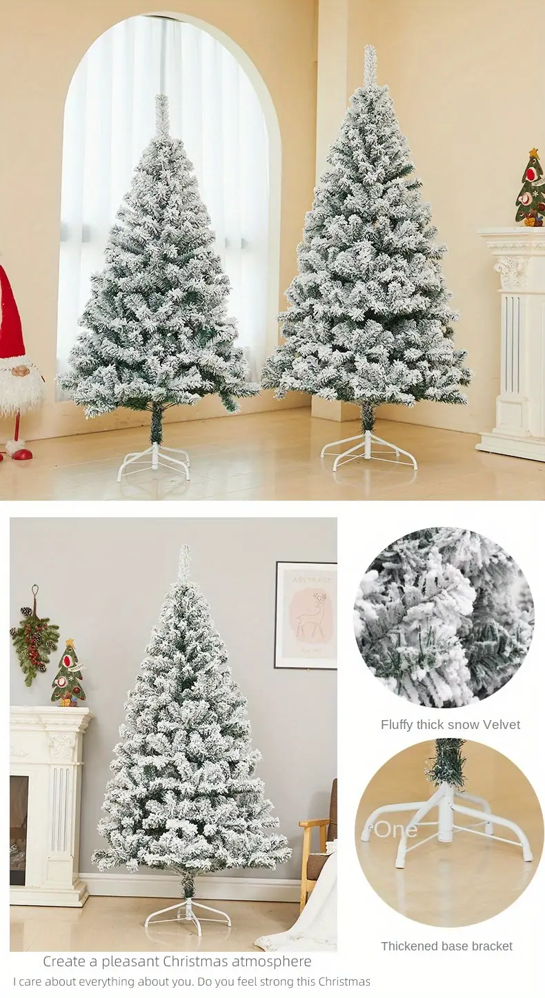 USA Christmas In Stock White Artificial Flocking Christmas Tree Simulation Snowfall Cedar Shopping Mall Window Decoration Tree