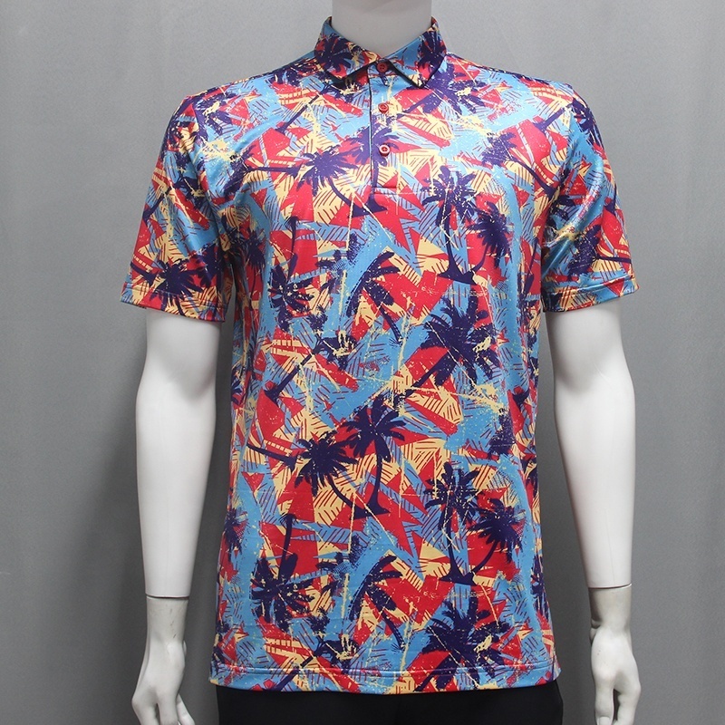 New Arrival Summer Casual Fashion Mens Sublimation Active 95 Cotton 5 Spandex Polo T Shirts