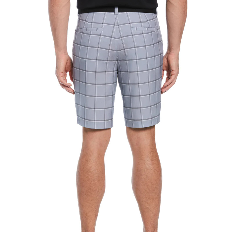 Custom OEM High Quality Dry Fit Classic Stretch Men's Roadmap Plaid Performance Golf Shorts