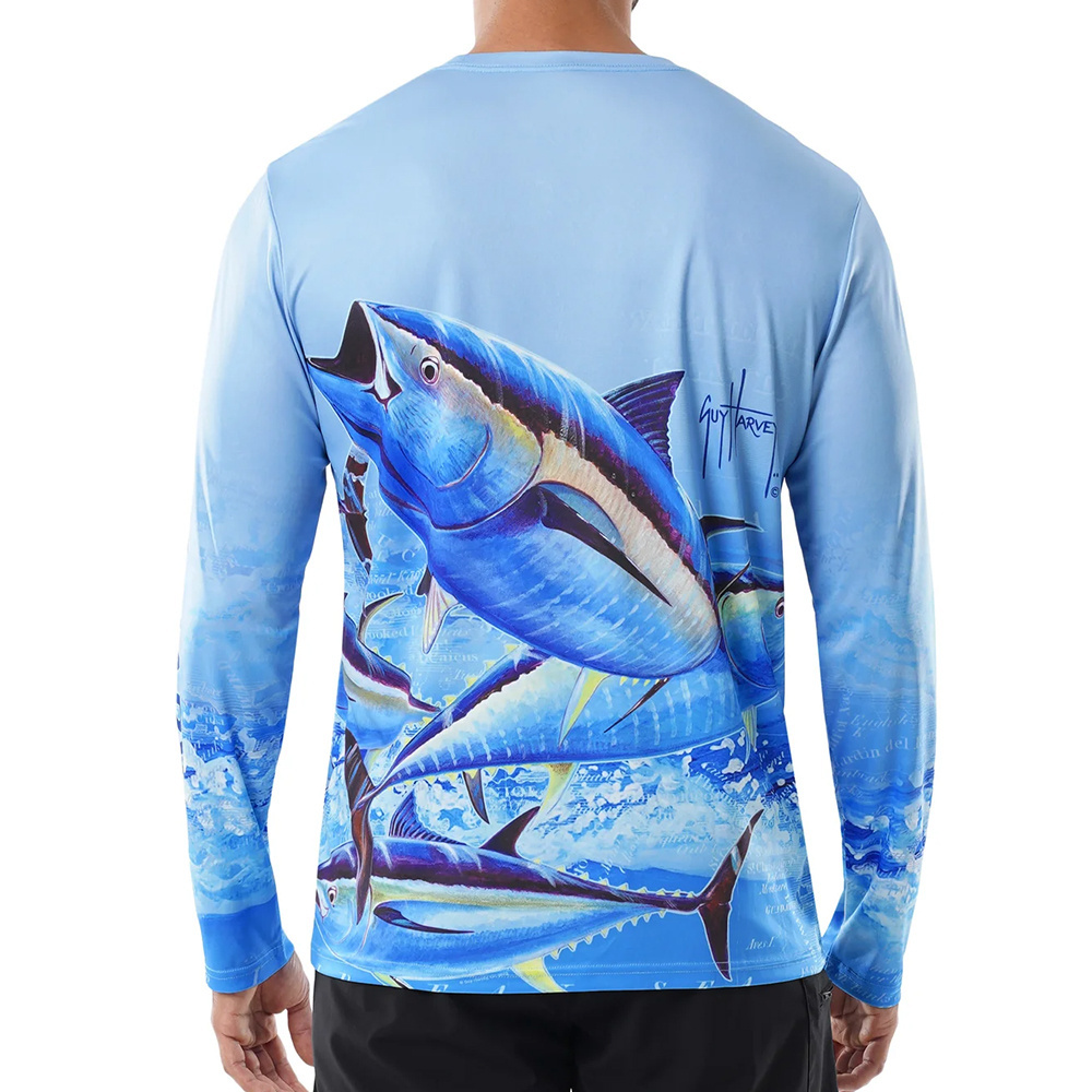 2024 Custom Logo 100% Recycled Polyester Quick Dry Scale Pattern Print Personalized Long Sleeve Fishing Wear T Shirts