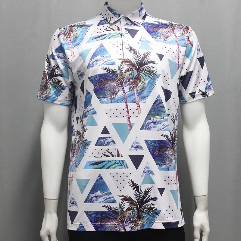 New Arrival Summer Casual Fashion Mens Sublimation Active 95 Cotton 5 Spandex Polo T Shirts