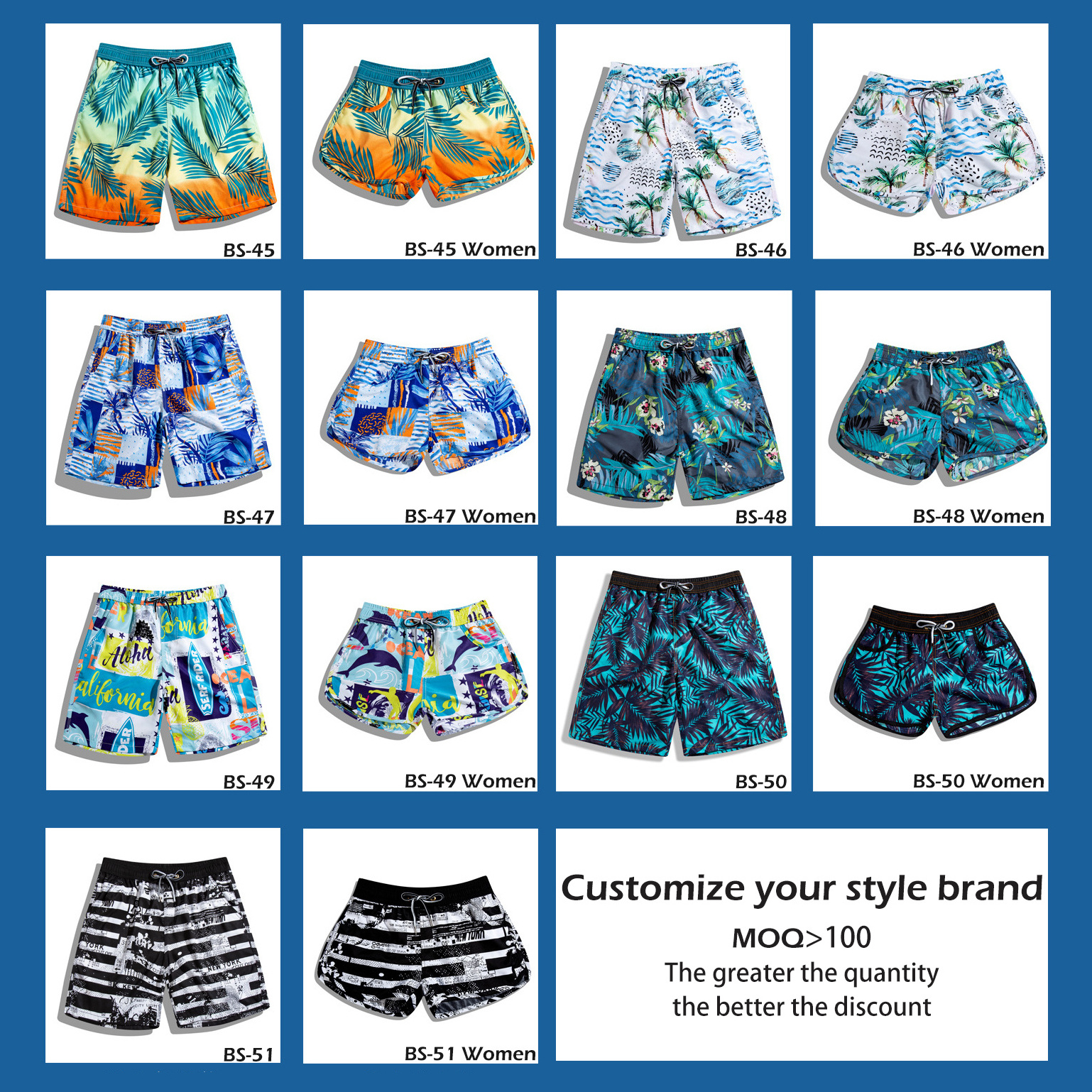 Wholesale Summer Quick Dry Breathable Elastic Waist Polyester sublimated Men's Casual Swim Board Beach Shorts