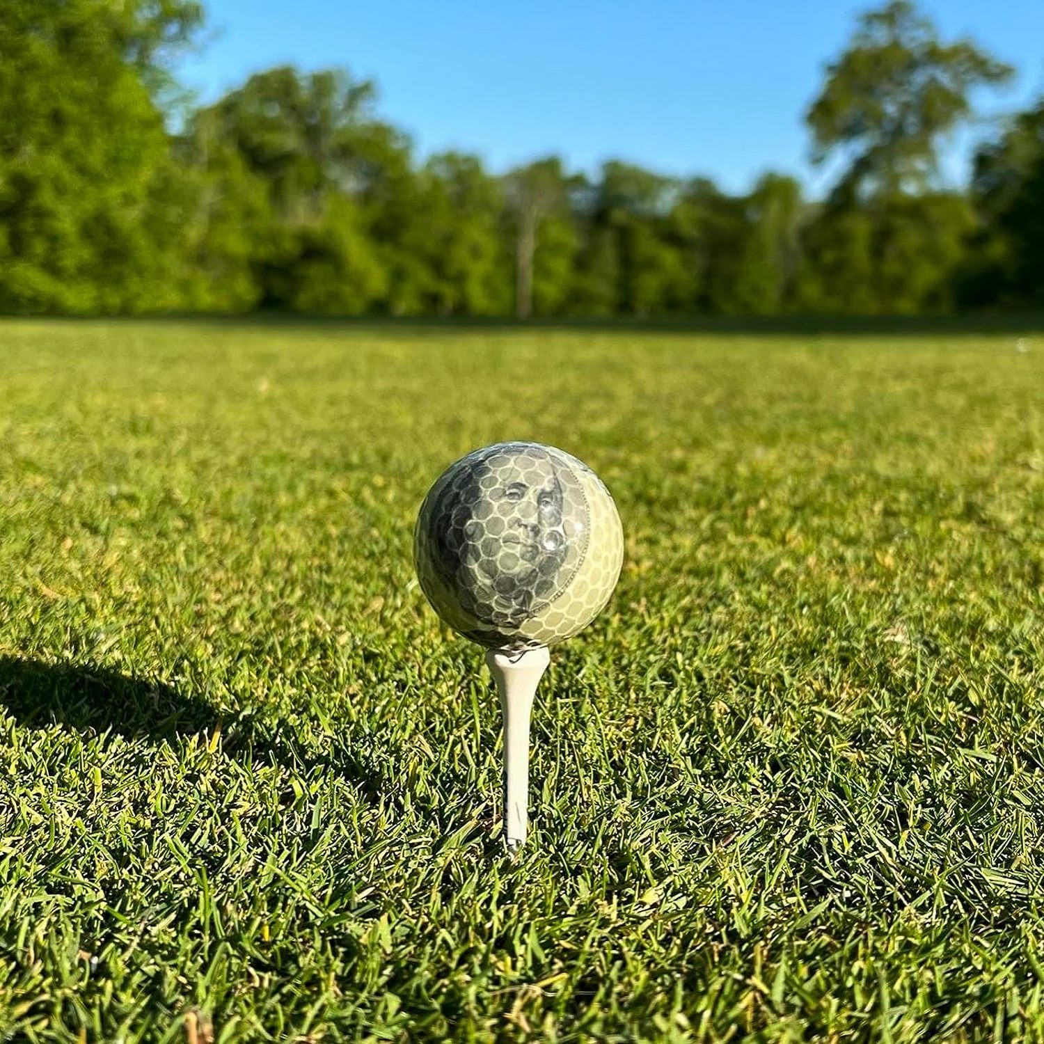 Ben Franklin Golf Ball Gift Set 3 Money Novelty Golf Balls $100 Dollar Bills Printed Golf Balls for Indoor Outdoor Beginner Prac