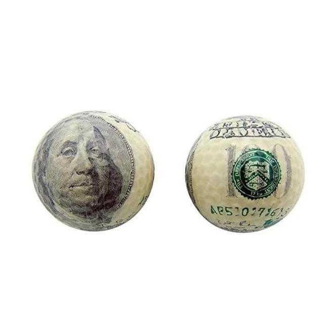 Ben Franklin Golf Ball Gift Set 3 Money Novelty Golf Balls $100 Dollar Bills Printed Golf Balls for Indoor Outdoor Beginner Prac