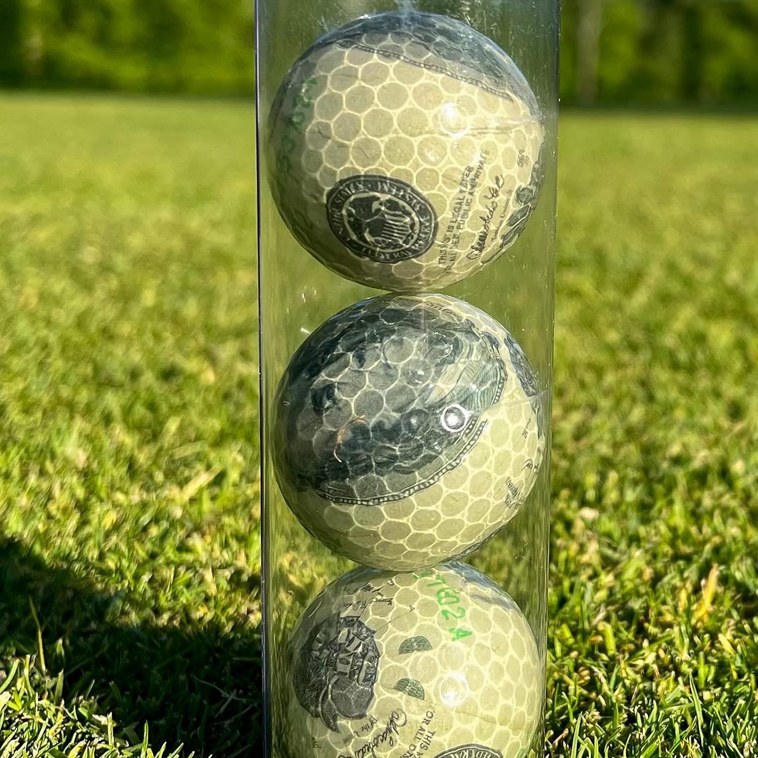 Ben Franklin Golf Ball Gift Set 3 Money Novelty Golf Balls $100 Dollar Bills Printed Golf Balls for Indoor Outdoor Beginner Prac