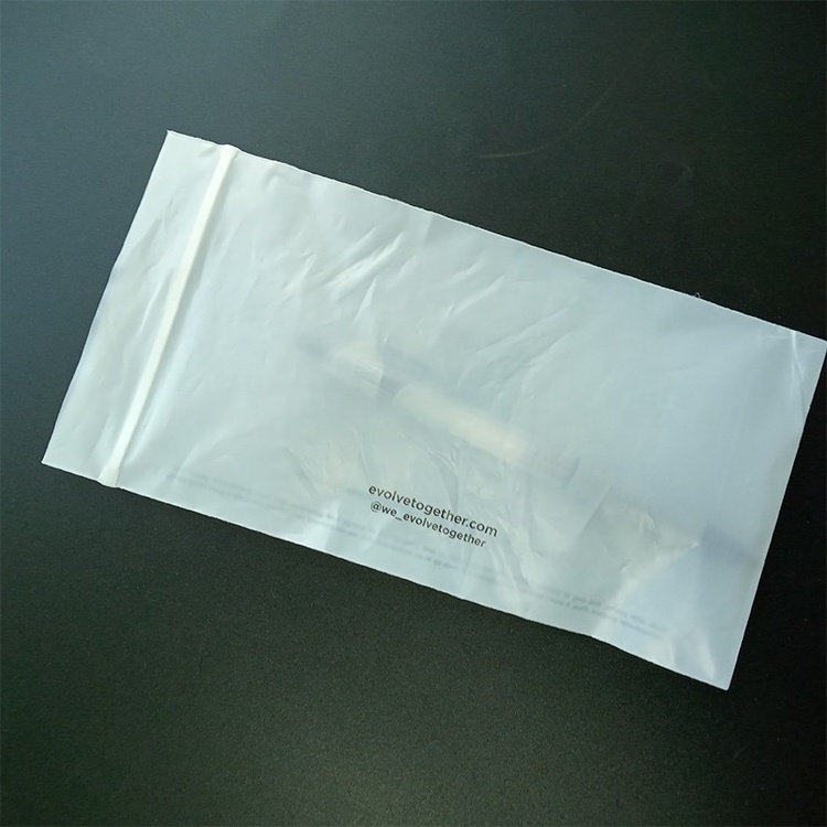 White biodegradable 100% compostable corn starch packaging bag PLA PBAT corn starch packaging bag clear frost biodegradable bag