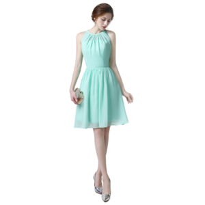 Short Cocktail Party Dress Mint Green Chiffon Knee Length Homecoming Gown Graduation Party Event Gown New Arrival Cheap for Sale