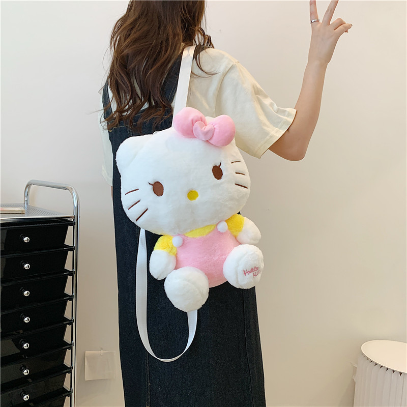 New Hello Kitt plush cartoon backpack Cute Totoro One shoulder crossbody bag children's gift