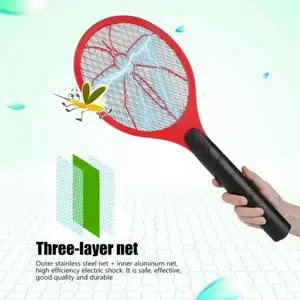 Electric Mosquito Swatter Strong Battery Type Electric Mosquito Killer Three Layer Safety Net Fly Fruit Insect Swatter Household