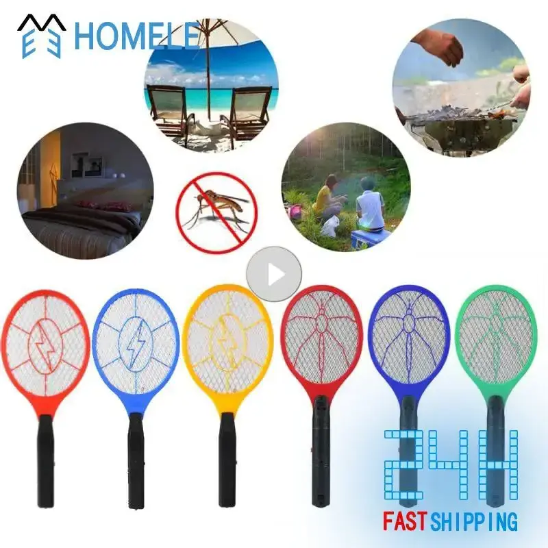 Electric Mosquito Swatter Strong Battery Type Electric Mosquito Killer Three Layer Safety Net Fly Fruit Insect Swatter Household