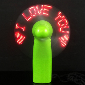 High Quality Factory Price Led Flashing Message Plastic Hand Fan For Promotion Gift Mini Fan