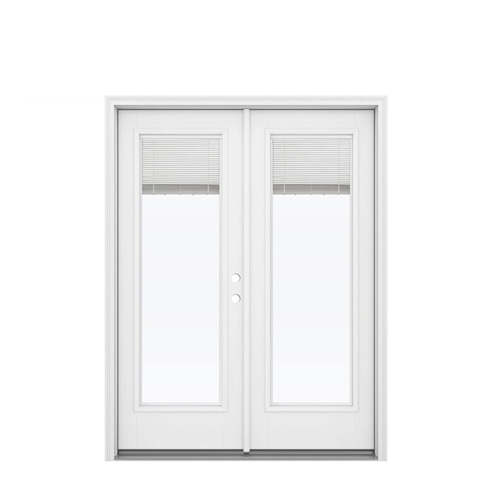 Full Lite Steel Prehung Door with Decorative Glass Door Full Lite Glass PVC Balcony Exterior Prehung Steel Front Door