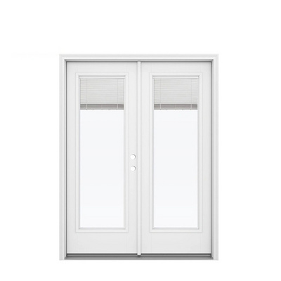 Full Lite Steel Prehung Door with Decorative Glass Door Full Lite Glass PVC Balcony Exterior Prehung Steel Front Door