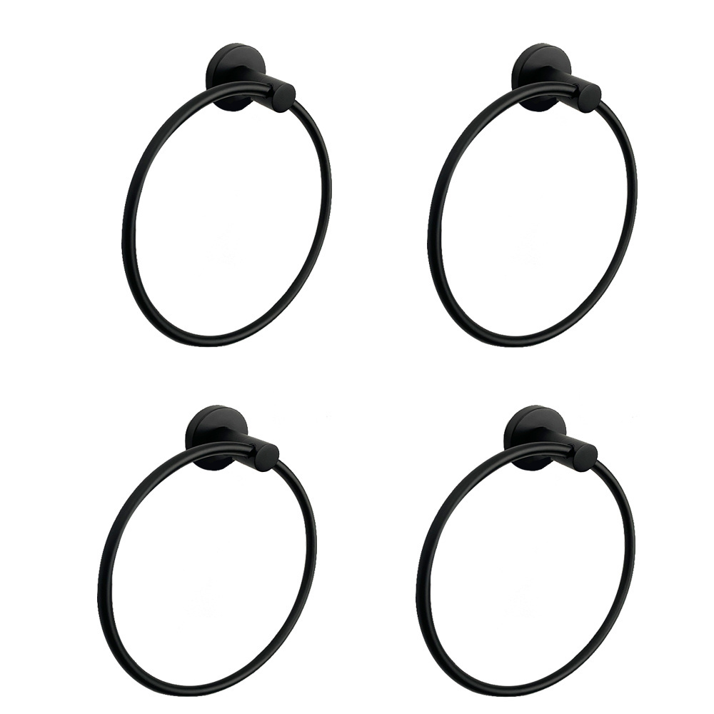 Hotel Bathroom Hardware 7 PCS Matte Black Wall Mounted Bathroom Accessory Set Best Seller Bathroom Accessory Black Shower Set