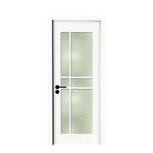 White Primed Entry Doors American Steel Door with Full Lite Glass Simple Style Full Lite Glass Steel Patio Metal Door