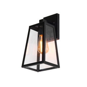 Outdoor Wall Light Fixtures Black 15.35"H Exterior Wall Lantern Outdoor Glass Pendant Lighting  Street Light