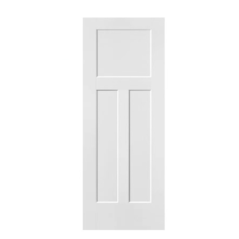 3 Panel Bedroom Doors with Lock Dike American Wood Panel Door Customized Security Fully Finished White Interior Doors