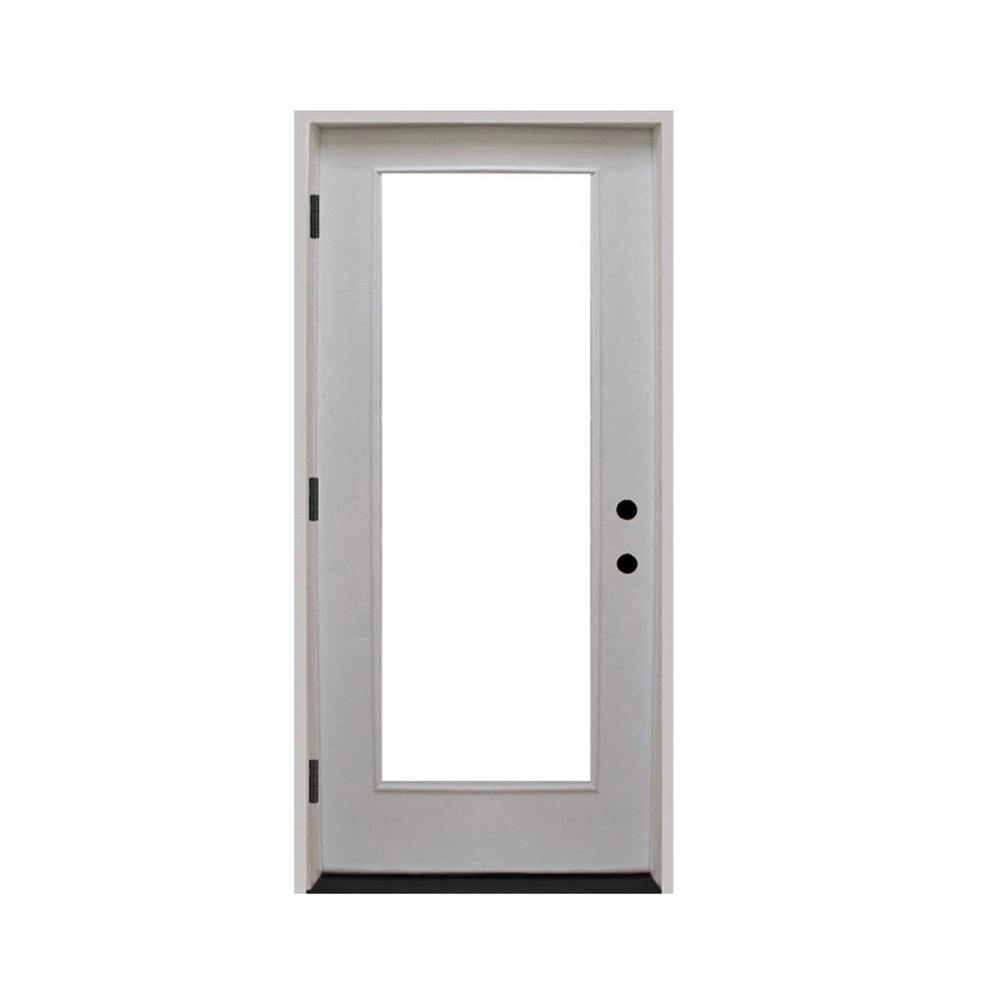 Full Lite Decorative Tempered Glass Inserted Utiltiy Interior Office Steel Door  Full Lite Wrought Iron Glass Steel Door