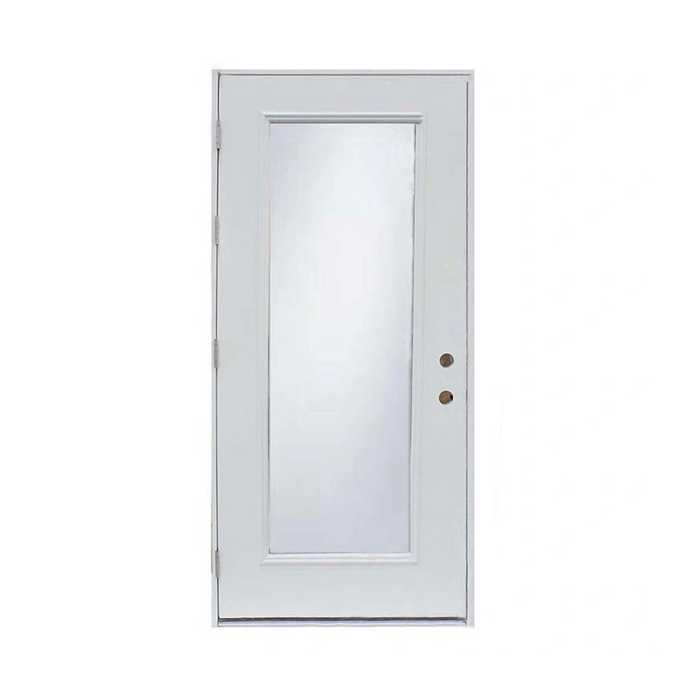 Full Lite Steel Prehung Door with Decorative Glass Door Full Lite Glass PVC Balcony Exterior Prehung Steel Front Door