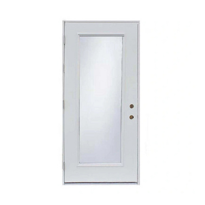 Full Lite Decorative Tempered Glass Inserted Utiltiy Interior Office Steel Door  Full Lite Wrought Iron Glass Steel Door