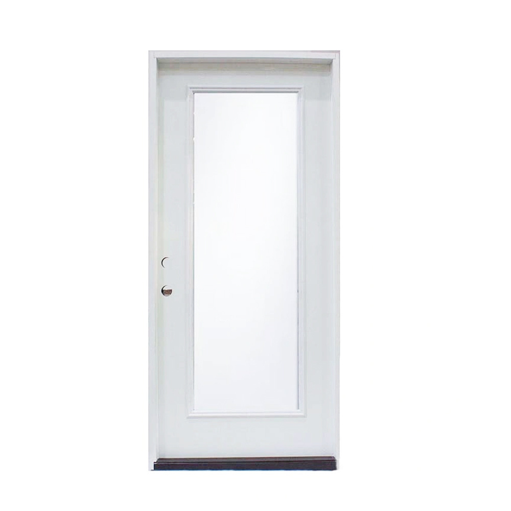 Full Lite Steel Prehung Door with Decorative Glass Door Full Lite Glass PVC Balcony Exterior Prehung Steel Front Door