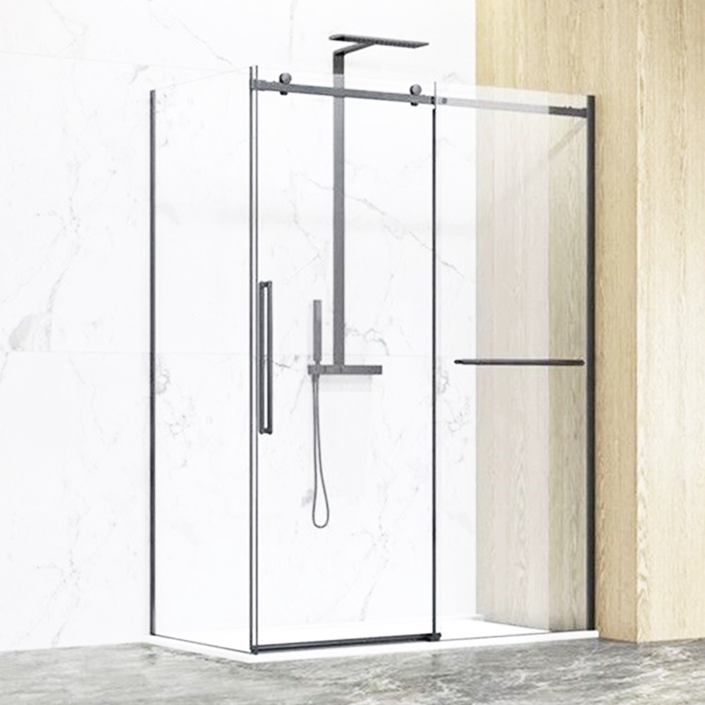 Wholesale Affordable Shower Doors One Way Glass Door Bathroom White Tempered Glass Sliding Shower Door 1200*1950mm