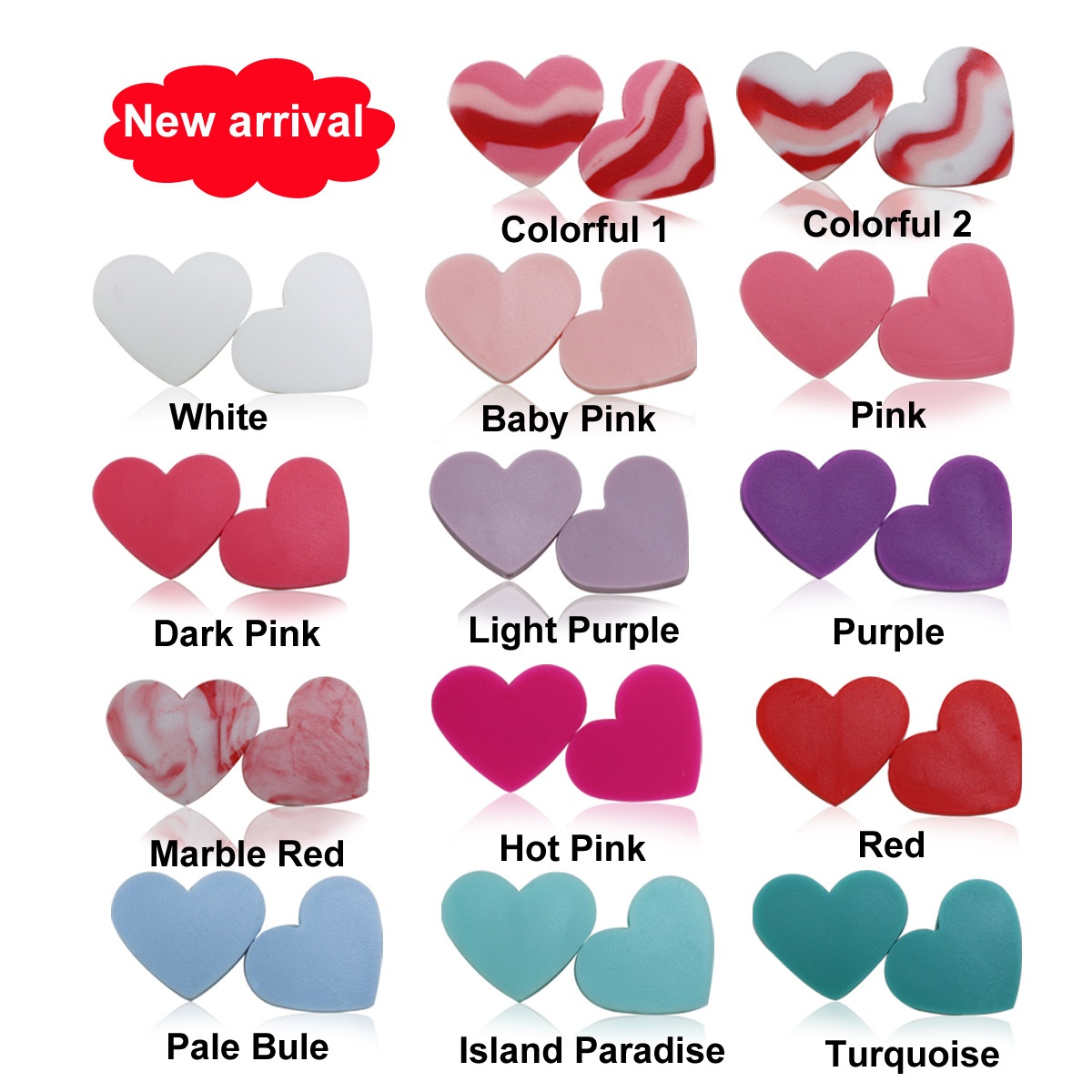 New Wholesale Valentine's Day Gift Baby Teething Love Shape Loose Beads For Pens Making DIY Jewellery Heart Silicone Beads Focal