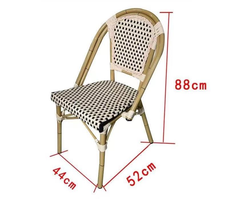 Bamboo Looking Outdoor Garden Furniture French Bistro Patio Wicker Rattan Chair Restaurant Furniture