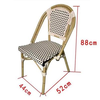 Bamboo Looking Outdoor Garden Furniture French Bistro Patio Wicker Rattan Chair Restaurant Furniture