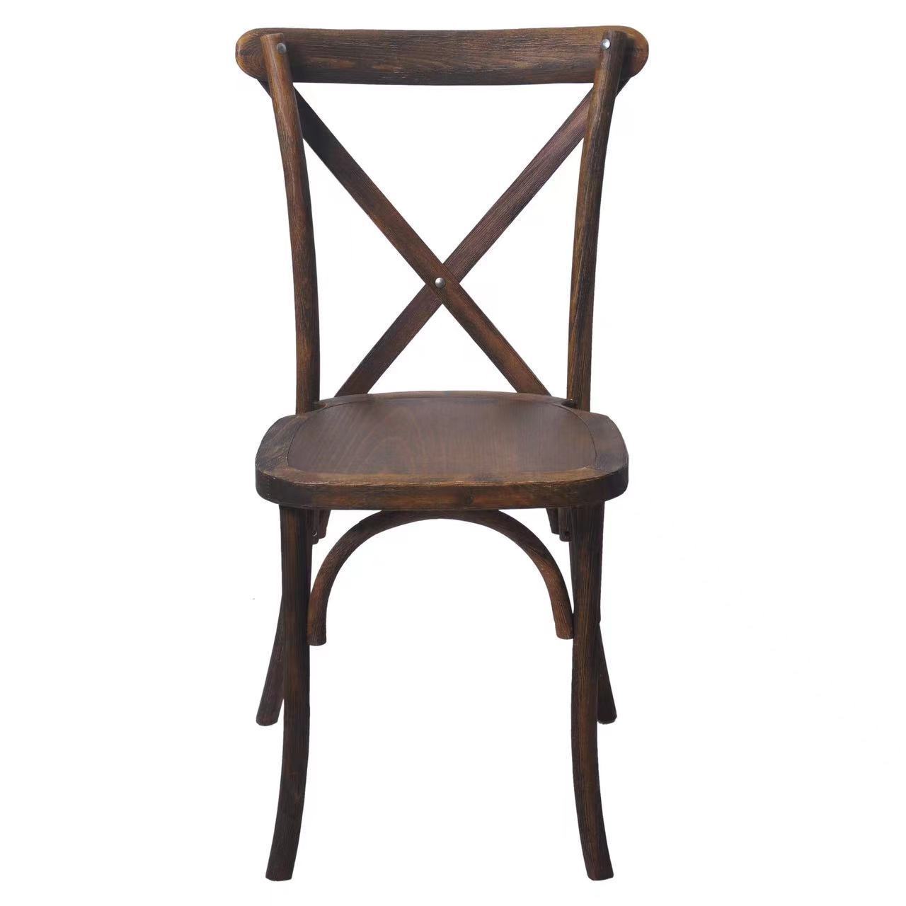 Rustic Vintage Style Bentwood Stackable Chair Wooden Crossback Chair Restaurant Bistro Crossback Dining Chair