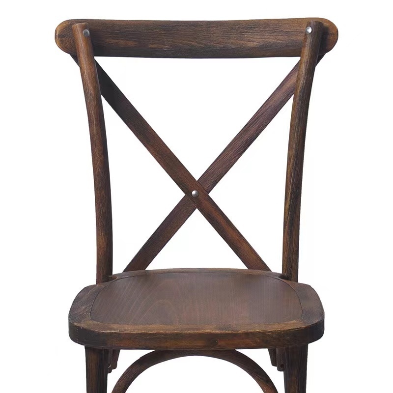 Rustic Vintage Style Bentwood Stackable Chair Wooden Crossback Chair Restaurant Bistro Crossback Dining Chair