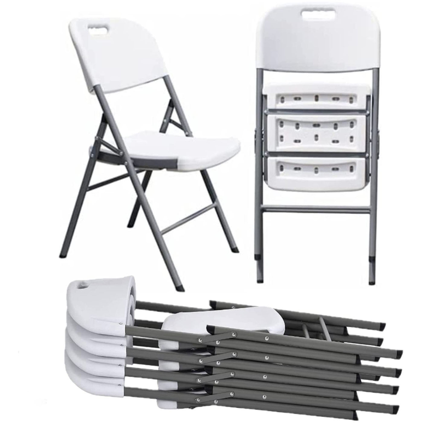 Cheap Wholesale Outdoor Garden White/black Garden Use Plastic Folding Chair For Parties Wedding Folding Chairs Plastic