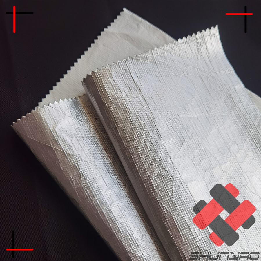 crinkle style silver coated dupont tyvek paper fabric material for coat