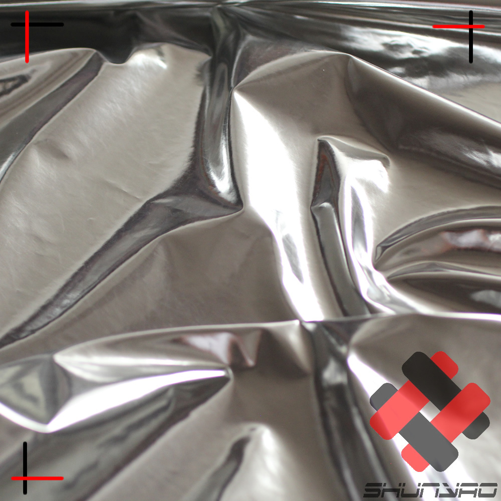 high reflective  pu coated waterproof polyester silver foil mirror  fabric