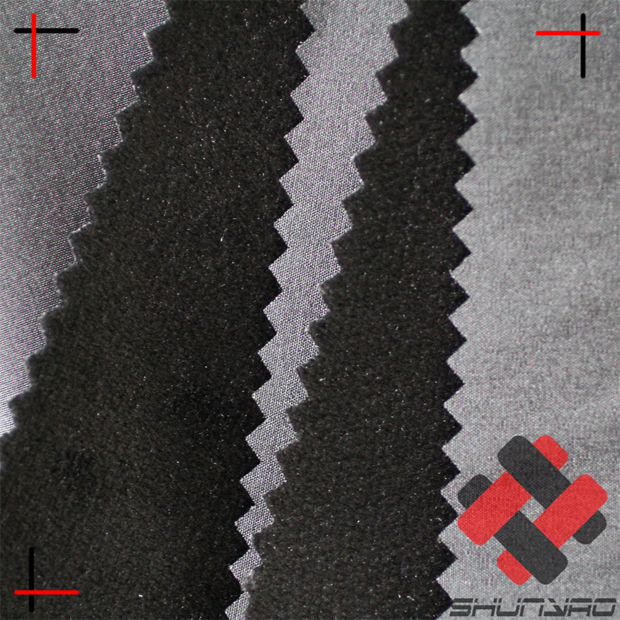 95 polyester 5 elastane fabric polyester spandex bonded with velvet