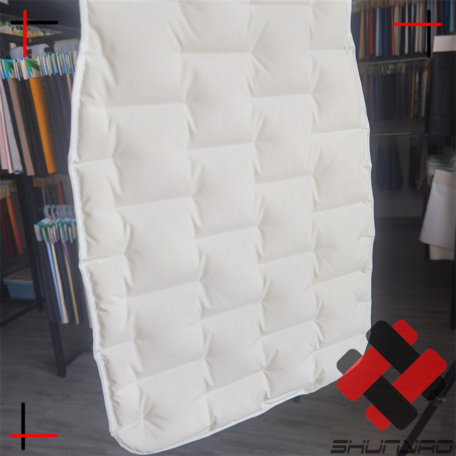 polyester pongee weaving two layer direct filling down proof channel fabric for down jacket