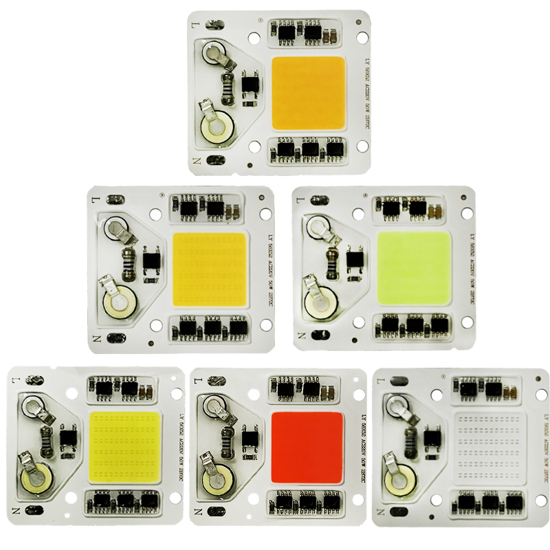 AC 220V 50W driverless COB LED Chip light module white red green blue amber colors for DIY Floodlight Spotlight