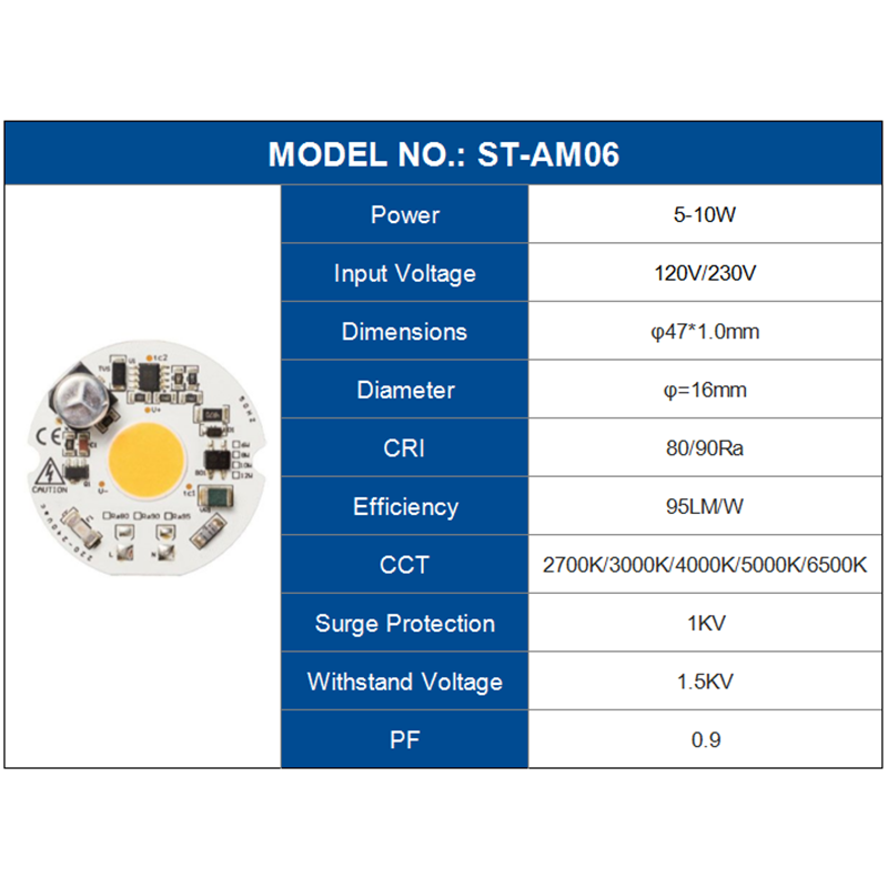 Hot sell ac 230v led modules cob 2700K 3000K 4000K 5000K 6500K 5W 120V 230V DOB chip with triac dimming type for downlight