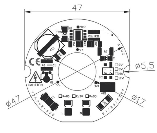 Hot sell ac 230v led modules cob 2700K 3000K 4000K 5000K 6500K 5W 120V 230V DOB chip with triac dimming type for downlight