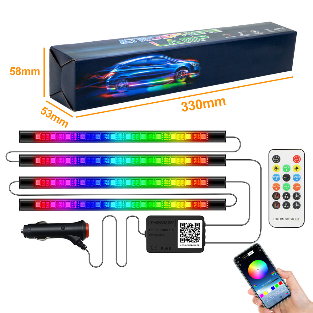 Cigarette Adapter 12V RGB 5050 APP LED Bulb for Car Interior Ambient Lights Accessories Waterproof Strip LEDs Lighting