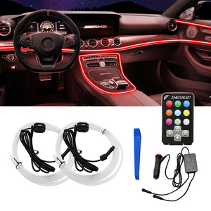 Cold Line Flexible Car Lights Interior Decoration Moulding Trim Strips Atmosphere Lamp Car Door Interior Ambient Light