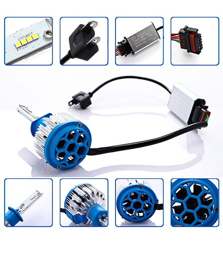 Factory wholesale led headlight kit V9 CE 9-32V Canbus 3200LMS 35W T1 turbo h4 H7 led head light for car