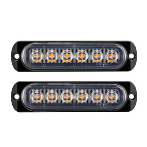 12V 24V Safety warning side light surface mount 6LED super slim LED mini strobe light for car truck