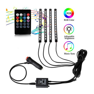 RGB LED Decoration Strip IR remote sound control Bus Internal Interior Atmosphere Light for car